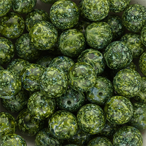 Abalorios de vidrio 12 mm Verde multicolor