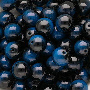 Abalorios de vidrio 12 mm Negro-azul