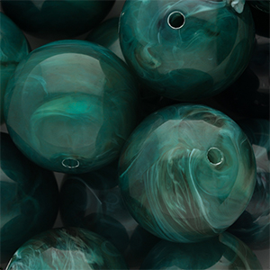 Abalorios acr&iacute;lico 24 mm redondos Verde teal-multicolor-blanco m&aacute;rmol