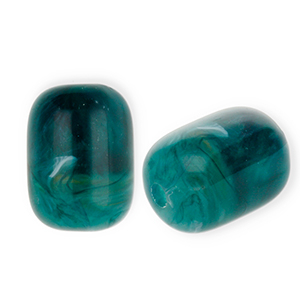Abalorios acr&iacute;lico tubo Verde teal-multicolor-blanco m&aacute;rmol