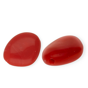 Abalorios acr&iacute;lico irregular Rojo-blanco m&aacute;rmol