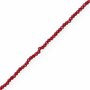 Abalorios faceteados disco 3x2mm Rojo carmes&iacute;-revestimiento pearl shine