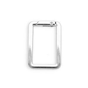 Fornituras llavero mosquet&oacute;n rectangular Plateado