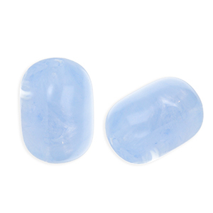 Abalorios acr&iacute;lico tubo Azul claro-blanco m&aacute;rmol