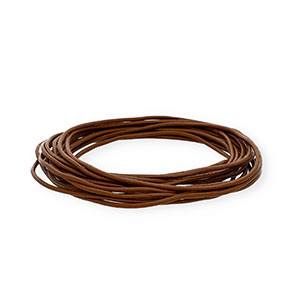 Cord&oacute;n cuero DQ redondo 2mm Marr&oacute;n oscuro