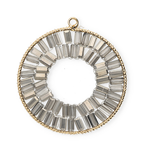 Colgantes faceteados redondos Dorado-gris