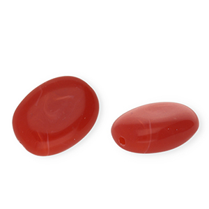 Abalorios acr&iacute;lico &oacute;valo Rojo-blanco m&aacute;rmol