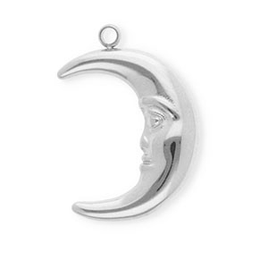 Colgantes Acero Inox luna Plateado