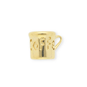 Colgantes Acero Inox tacita de caf&eacute; Dorado