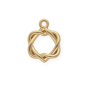 Colgantes Acero Inox corazones entrelazados Dorado