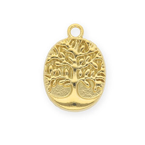 Colgantes Acero Inox &aacute;rbol de la vida Dorado