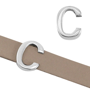 Corredera met&aacute;lica DQ letra "C" &Oslash;10.3x2.3mm plata vieja (sin n&iacute;quel)