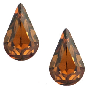 Swarovski Elements formas diversas 4328-10x6mm gota gold foiled Smoked topaz