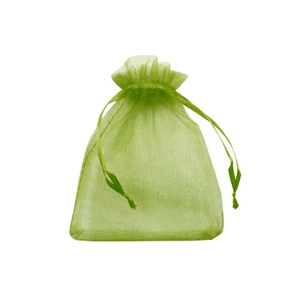 Bolso de organza 7x9cm verde oliva
