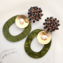 Accesorios de fiesta : Pendientes con ornamento estilo racimo y colgantes pompom