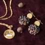 Accesorios de fiesta : Pendientes con ornamento estilo racimo y colgantes pompom