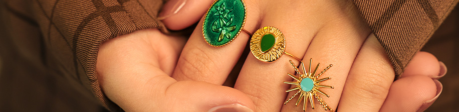 Magn&iacute;ficos anillos de acero inox con esmalte