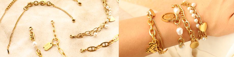 Pulseras de acero inox y gancho de pulsera Pulseras de acero inox y gancho de pulsera