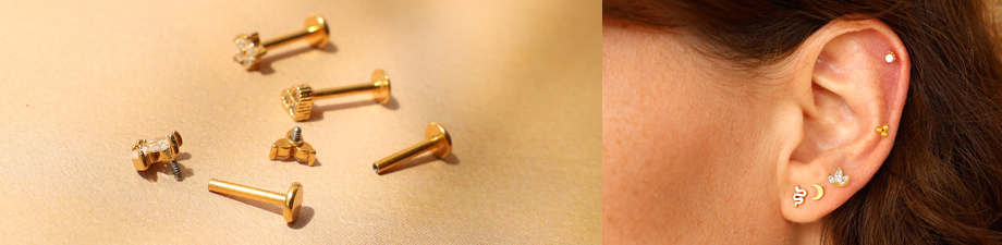 &iexcl;NUEVO! Piercings para oreja de acero inoxidable