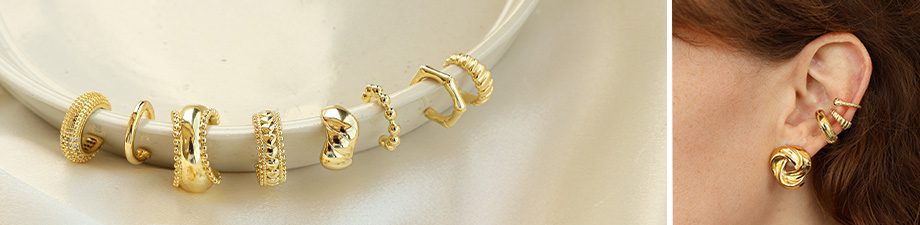 Nuevos pendientes ear cuff de acero inox