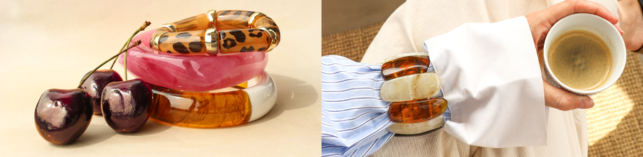 Colecci&oacute;n impresionante de pulseras de resina y metal