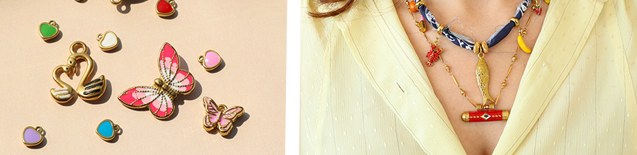 Preciosa colecci&oacute;n de colgantes de acero inoxidable