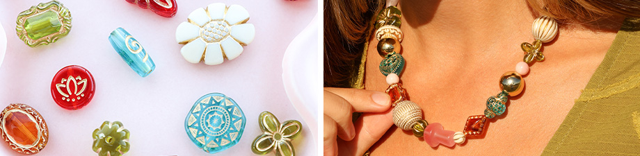 Nueva serie de abalorios acr&iacute;licos con toques dorados