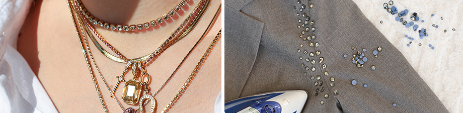 Nueva serie de piedras strass Hotfix y cadena strass