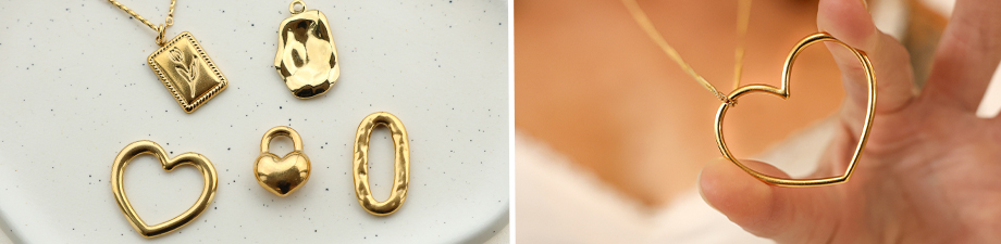 Nueva serie de colgantes y fornituras de acero inoxidable