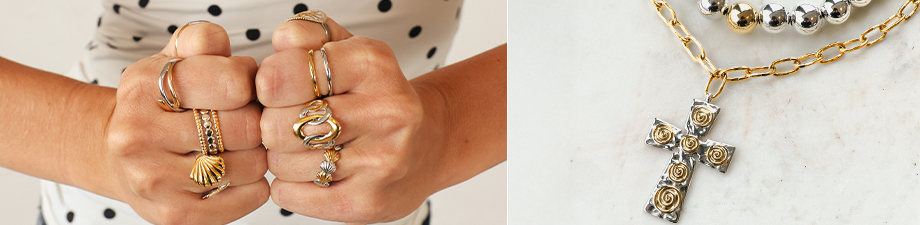 Nueva serie de anillos y colgantes de acero inox